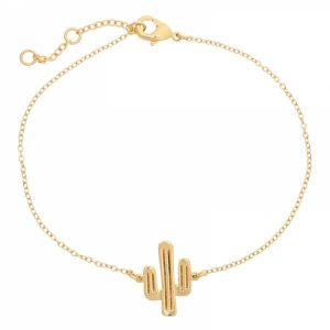 Cactus armbandje goud