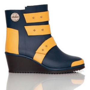 Strap Wedge Ankle Boot Darkblue