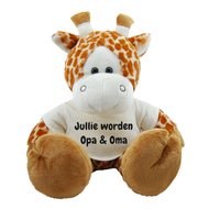 Knuffel Giraf 45 cm Jullie worden Opa & Oma bedrukt