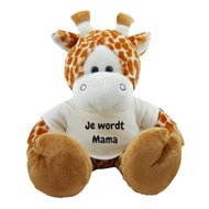 Knuffel giraf 45 cm Je wordt Mama bedrukt