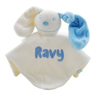 Knuffeldoekje babyblauw met naamborduring