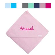 Badcape babyroze 80x80 met naamborduring