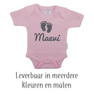 Rompertje babyroze met naambedrukking